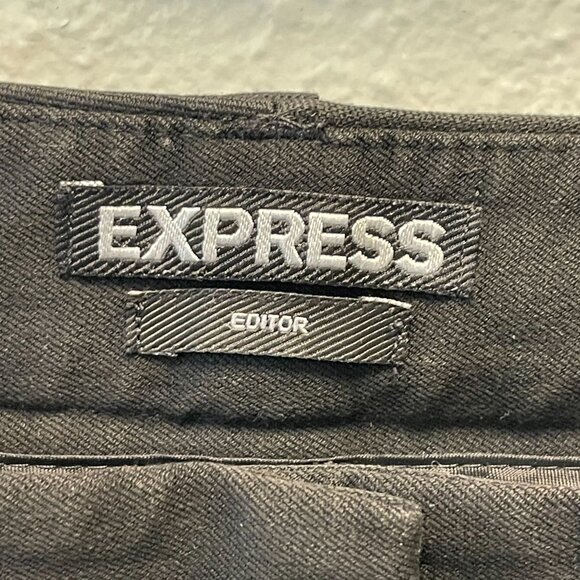 Express Womens Faux Leather Black Pencil Skirt Size 2 With Back Slit - Picture 13 of 13